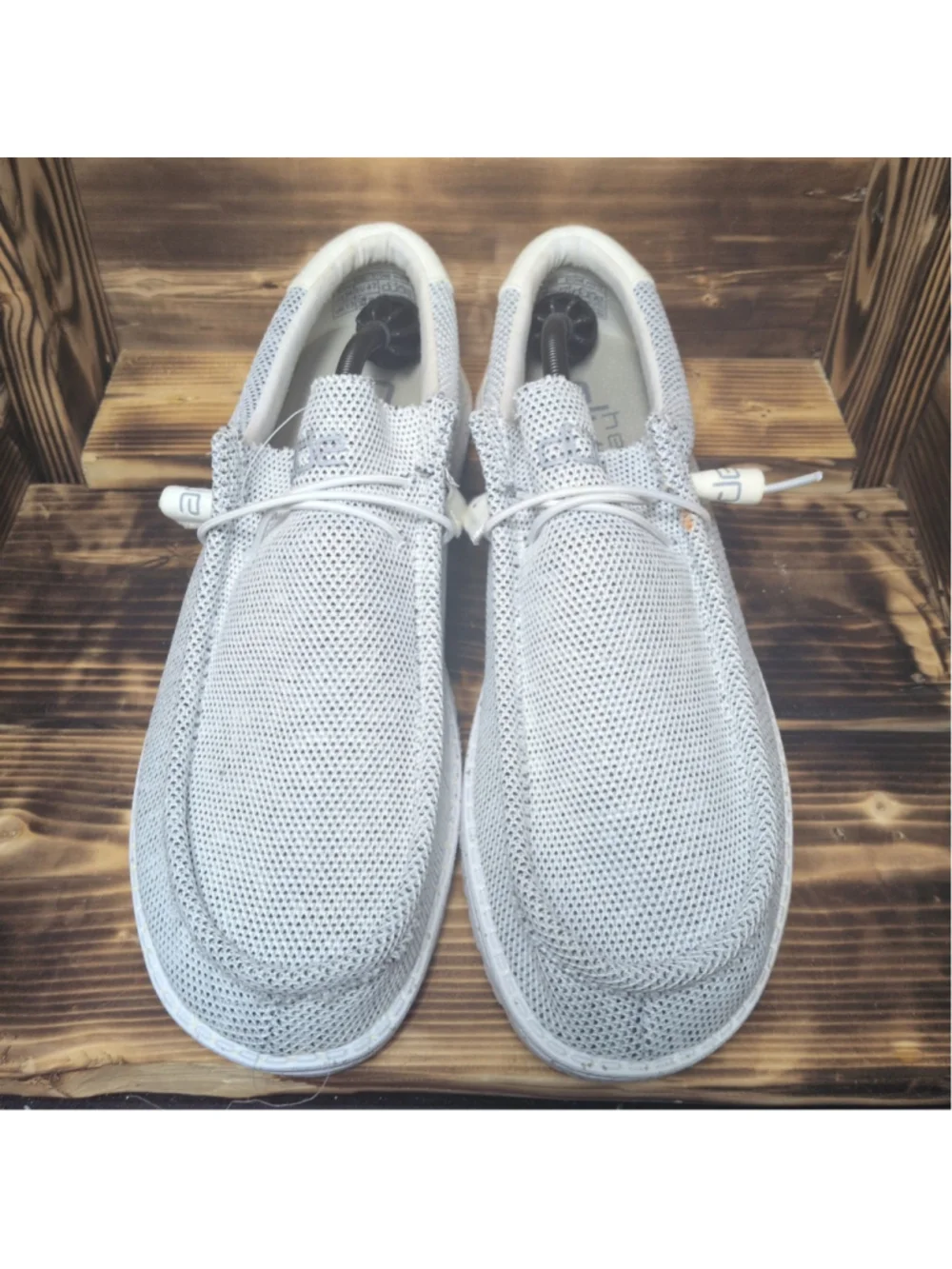 Hey Dude Wally Sox Men's Size 14 Slip On Loafers Stone White